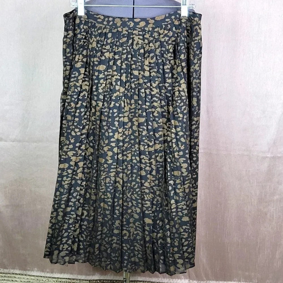 *KAARI‎ BLUE Animal Print Pleated Midi Skirt Size 14 - Picture 6 of 8